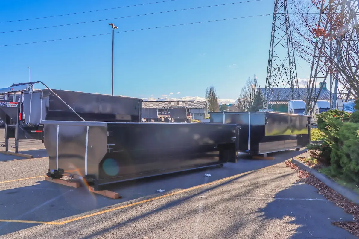 Roll-off dumpster ready for waste disposal at job site for 30 Yard Dumpster Rental in Pontotoc